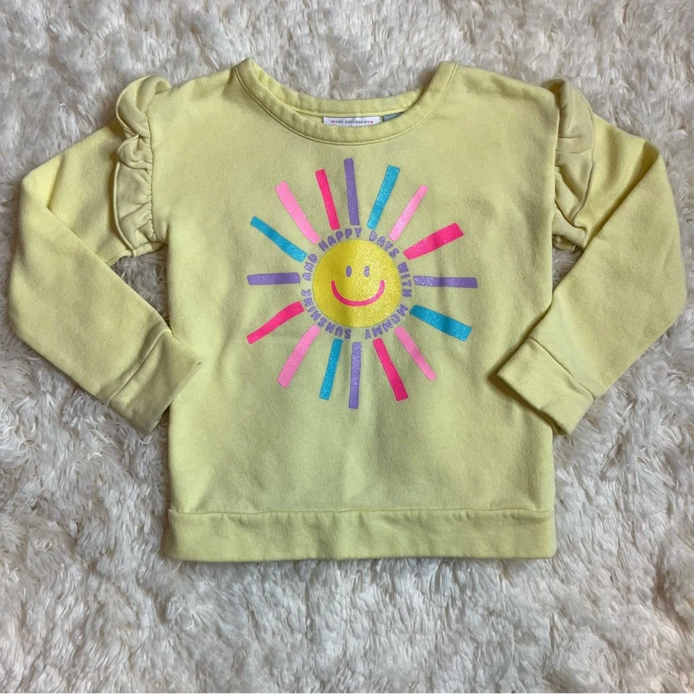 The Children's Place Girls 4t Sweatsuit Pink and Yellow 2 Sets Fleece Lined